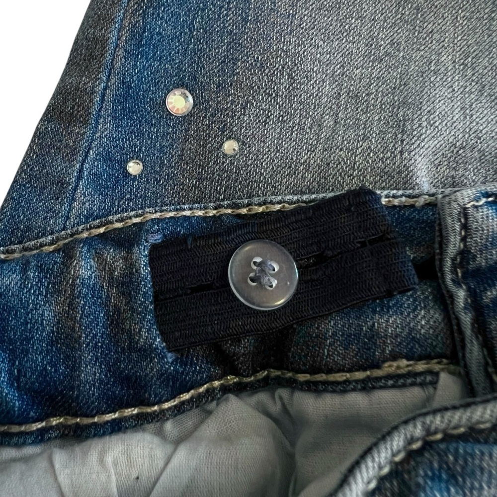 Imperial Star Aina Rhinestone Distressed Stretch Skinny Jeans - Picture 7 of 9